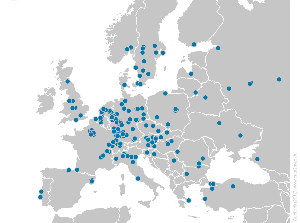 voestalpine – weltweite Präsenz (Europa) (Weltkarte)