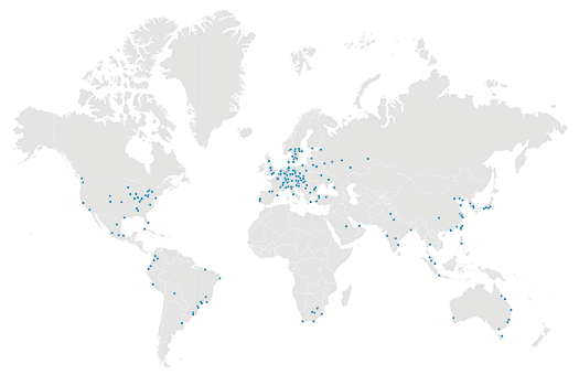 Standorte der voestalpine AG (Weltkarte)